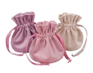 Sacs en velours personnalisés pour mariage et soirée, petits sacs pliables pour cosmétiques, bijoux, cadeaux, avec cordon de serrage - Product Image 1