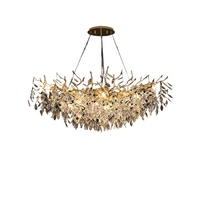Lustre en cristal léger de luxe haut de gamme suspension atmosphérique française pour salon bâtiment duplex lanterne en cristal de luxe