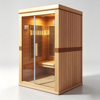 Sauna à domicile pour 1 à 2 personnes en bois de pruche, sauna traditionnel infrarouge à vapeur sèche pour usage intérieur