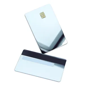 Carta d'argento a specchio in metallo NFC in acciaio personalizzato con slot per chip e carta di debito con firma a banda magnetica carta di credito in metallo Visa