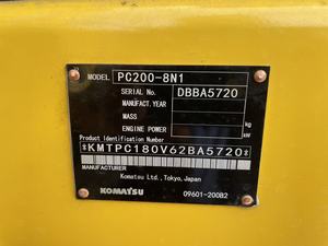 รถขุดตีนตะขาบโคมัตสึ PC200 ขนาด 20 ตัน อุปกรณ์ก่อสร้างมือสอง รุ่นปี 2022 ความจุบุ้งกี๋ 0.94 ลูกบาศก์เมตร ใช้งาน 2001-4000 ชั่วโมง - Product Image 4