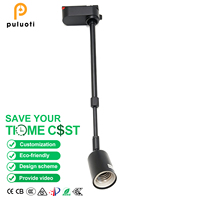 Spot LED Rétractable sur Rail en Fer, Orientable Omnidirectionnel, Sans Câblage Requis, Compatible Montage Direct E27