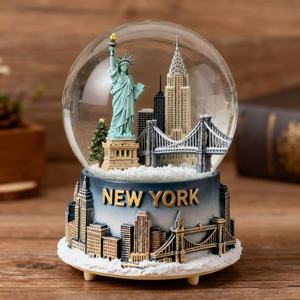 Globo de nieve de la ciudad de Nueva York personalizado recuerdo de viaje globo de nieve pintado a mano regalos personalizados - Product Image 3