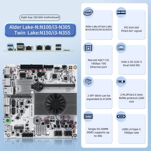 10G 8-Bay NAS-Mainboard Intel N150 N100 I3-N305 1x 10G 2x 2,5G LANs 2x NVMe 2x SFF-8643 auf 8x SATA PCIe x1 Typ-C Firewall-Hauptplatine - Product Image 5