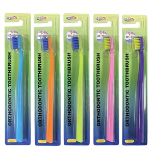 Adult Oral Care Swiss Style Manual Toothbrush with Ultra Soft 0.1mm Filament Orthodontic Toothbrush