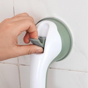 Barre d'appui à ventouse gris-vert en plastique pour salle de bain et baignoire – Support de sécurité - Product Image 1