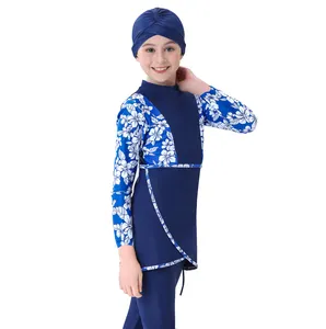 Islamic Kids Girls Youth Teenagers Beautiful Bathing Suit Modest Swimwear Beachwear Anti-UV Rash Guards Swimsuits