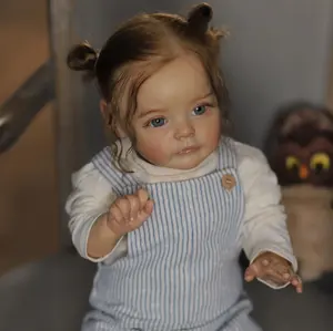 Silicon bé búp bê thực tế tái sinh 22 inch American Toddler cô gái recien nacido Bebe tái sinh completo de silicon