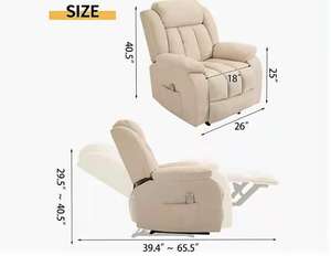 मालिश झुकनेवाला कुर्सी कपड़े गरम Ergonomic लाउंज कुर्सी Overstuffed Reclining कुर्सी सिंगल सोफा के लिए कमरे में रहने वाले - Product Image 3