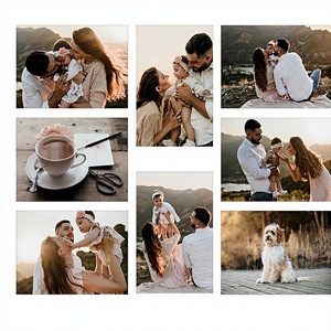 Cadre <span class=keywords><strong>photo</strong></span> <span class=keywords><strong>collage</strong></span> S&L 5x7 pouces, pour huit photos 5x7 pouces, bois massif, verre véritable, horizontal/vertical, fixation murale, lot de 1 - Product Image 1