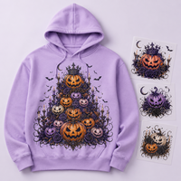 Transfert DTF en gros pour Halloween : Chapeau de sorcière chat noir, citrouille, croissant de lune – Décalcomanie thermocollante pour sweat-shirt et T-shirt