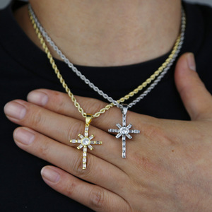 Collana con Ciondolo a Stella Pronta per il Dropshipping, Gioielli da Uomo con Zirconi Incastonati - Product Image 4