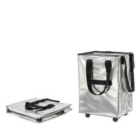 Sac de courses réutilisable à roulettes léger, personnalisable avec logo OEM, prêt à l'emploi en gros