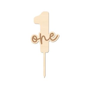 Décoration de gâteau BOHO pour premier anniversaire, numéro en bois avec lettre « Un », décorations de gâteau pour baby shower - Product Image 3
