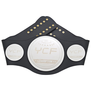 Cintura da Campione Personalizzata in Metallo con Logo Laser Argentato per Fantasy Football, Wrestling, Boxe - Cintura in Pelle per Adulti - Product Image 1