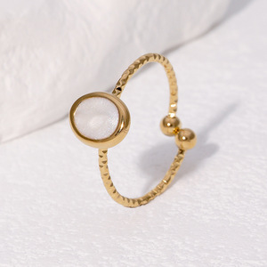 Bague ouverte ajustable en acier inoxydable, best-seller transfrontalier, style Instagram, rétro français, luxe léger, titane J - Product Image 2