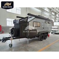 Caravane avec lits superposés et salle de bain intégrée, caravane 4x4 de 19 pieds extensible, caravanes pour le camping, caravane hybride à toit rigide, bureau