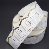Papier texturé en feuille d'or personnalisé bouteilles de marque de luxe rouleau de pulvérisation d'autocollant sur parfum étiquette privée à déchirer facile
