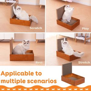 4-Pack Omkeerbare L-Vormige Kat Kartonnen Krabber Doos - Product Image 5