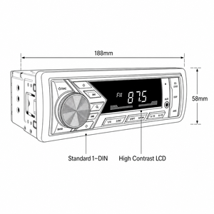 Lecteur <span class=keywords><strong>MP3</strong></span> de voiture 7 couleurs rétroéclairé, simple DIN, 4x25W haute puissance, IC 7388, double USB 2.1A, charge rapide V5.0, télécommande, FLAC - Product Image 4