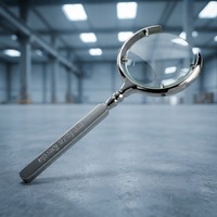 Handheld Crescent-Shaped Magnifying Glass 8x for Seniors Children Jewelers & Maps; Focuses Sunlight to Start Fires; Made China
