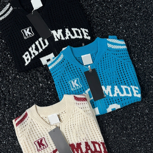 Custom Summer T-<b>Shirt</b> <b>Men</b> 250gsm 100% Cotton Knitted Short Sleeve <b>Zip</b>-<b>up</b> Mesh Loose Fit Casual Letter Pattern Breathable Design - Product Image 6