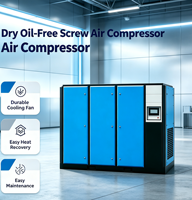 Compresor de Aire de Tornillo Industrial de Alta Eficiencia, Sin Aceite, 75kW/102HP, Sistema de Monitoreo Totalmente Automático, 9.6/12/12.6m³/min