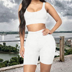 High Quality Customizable Yoga Wear Solid Pattern Quick-Dry <b>Short</b> Length Set with Sportswear Decorated <b>Belt</b> Breathable Feature - Product Image 2