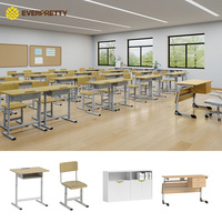 Solution complète de mobilier de classe : Chaise de bureau ergonomique en métal pour étudiant, réglable en hauteur, avec tiroir