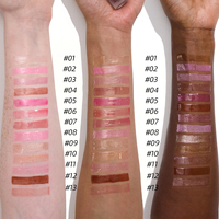 Gloss à lèvres non collant personnalisé, végétalien, juteux, pailleté, dodu, base de maquillage, vente en gros en vrac