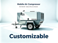 Kompresor Udara Sekrup Diesel MZG330 Portabel 330 Cfm Berpelumas untuk Pertambangan, Sandblasting, Pengeboran, Dapat Disesuaikan