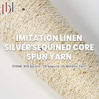 Filament de nylon de type soie Dihong, filé à l'âme, 10NM, 95% acrylique, 2% perles, 3% fils d'or et d'argent