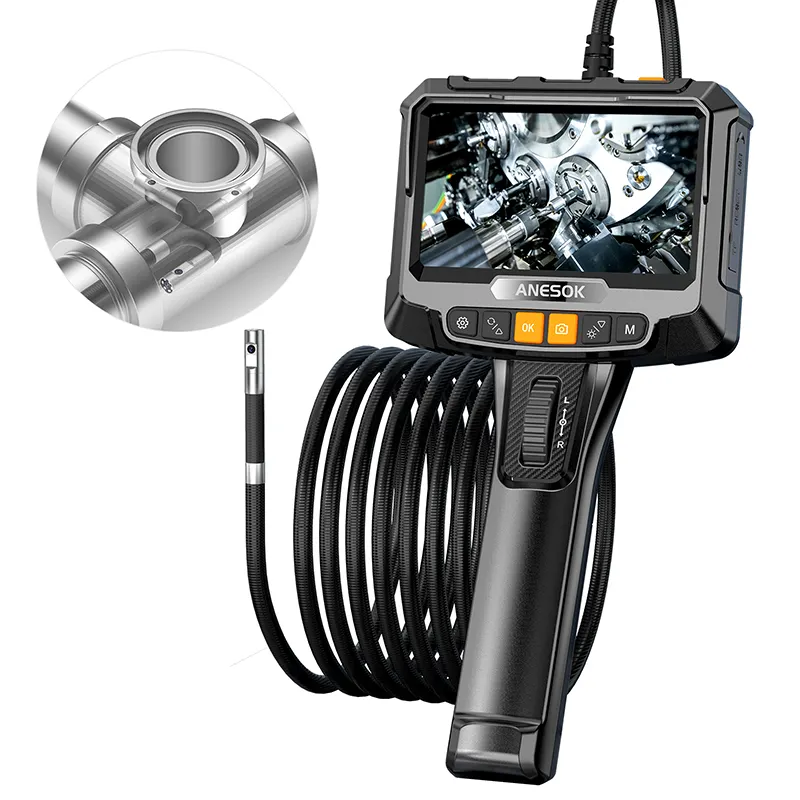 Borescope-كاميرا فحص, منظار بعدسة مدببة ثنائي الاتجاه ، 360 درجة ، شاشة 5 بوصة ، S10 ، منظار رقمي يدوي ، كاميرا فحص بوريسكوب