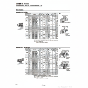 นิวเมติก SMC นิวเมติกฟิตติ้งโลหะแบบสัมผัสเดียว KQB2T23-01S ชิ้นส่วนนิวเมติก - Product Image 1