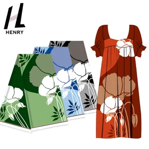 High Quality Beautiful Two-Tone Patchwork Polyester New Print Fabric For Islander Style Mumu Dress