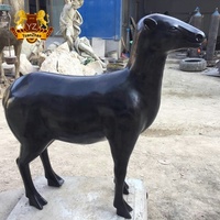 Statue de sculptures de moutons en bronze coulée moderne d'intérieur et d'extérieur décorative grandeur nature personnalisée vive à vendre