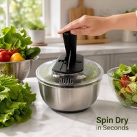 RVS wasmand fruit- en groente droger groente afgietbak salade spinner keukenhulpjes