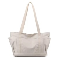 Sac de shopping unisexe en tissu Oxford durable, couleur unie, avec logo personnalisé, idéal pour les sorties décontractées, les week-ends et les courses (vente en gros usine)