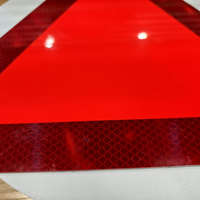 Panneau triangulaire d'avertissement routier d'urgence, en aluminium, avec film réfléchissant, ensemble de panneaux de sécurité routière à haute réflectivité