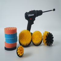 Ensemble d'accessoires de brosse de forage 30 pièces, tampons à récurer et éponge, brosse à récurer électrique avec fixation longue tout usage