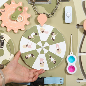 EDULAND OEM ODM Tableau d'activités mural <span class=keywords><strong>Montessori</strong></span> en bois Dinosaure avec règle de mesure, Puzzle éducatif multifonctionnel pour tout-petits - Product Image 4