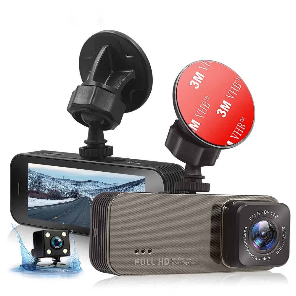 Vehicle Driving Recorder Camera IPS G-Sensor 2020 Dual Car Dash Camera HD 1080P 2MP Front And Rear Dash Cam Car Dvr