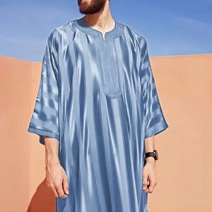 Hombres marroquíes Thobes musulmán bordado Jubbah ropa islámica árabe Arabia Saudita moda Thawb Bata para <span class=keywords><strong>hombre</strong></span> M0076 - Product Image 6
