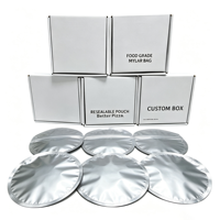 Sachets refermables en aluminium doré anti-odeur imprimés 3,5g-14g, avec boîte en papier, forme pizza personnalisée pour herbes séchées