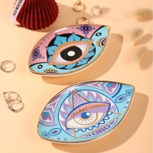Cross-border Exclusive for Creative Oval Eye Tray <b>Ceramic</b> Household Porch Decorations <b>Ornaments</b> Devil's Eye Tray - Product Image 3