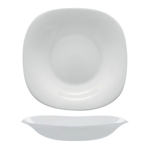 Assiette creuse Bormioli Rocco Parma Quadro en verre blanc 23 x 23 cm – Fournitures hôtelières et traiteur, vaisselle en gros - Product Image 1