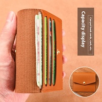 Dompet Mini semua dalam satu wanita, tas kosmetik multifungsi Ultra tipis, tempat kartu kompak, dompet koin, kancing PU penutup
