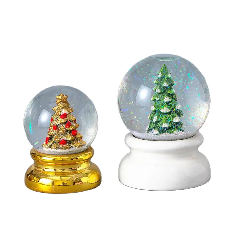 Globo d'acqua dell'albero di natale in ceramica souvenir globo di neve in vetro all'ingrosso