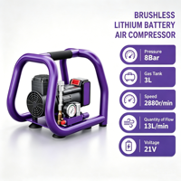 Mini compresseur d'air sans fil 3L, sans balais, ODM/OEM, 21V, 8 bars, 13L/min, portable pour pneus de vélo et de moto, usage extérieur et domestique
