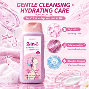 Productos de cuidado capilar y corporal de marca privada, limpiador corporal para después de nadar, elimina el cloro, champú y gel de ducha 2 en 1 para mujeres - Product Image 4